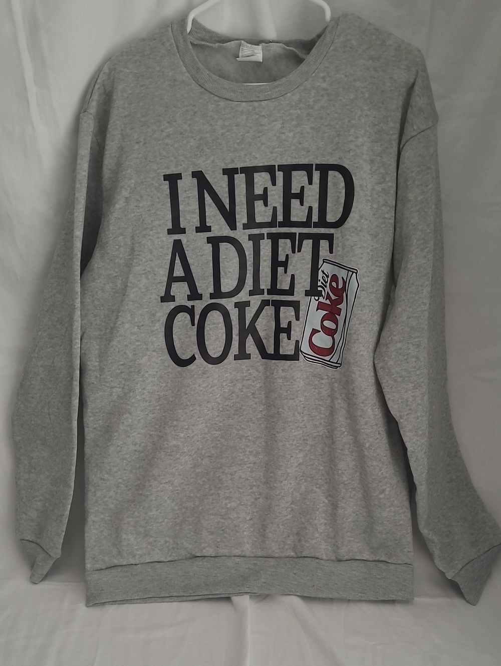 Gray Graphic 'I Need A Diet Coke' Crewneck Sweatshirt